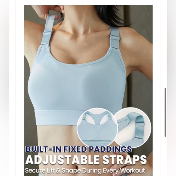 Light Blue Racerback Running Sports Bra from Forlest - Picture 3 of 8